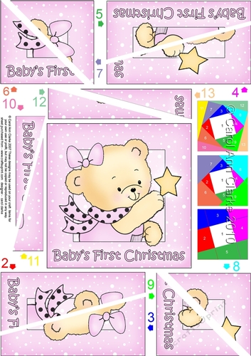 Cute Hunney Bear Rosie has a Babys 1st Christmas Star - Twisted Spiral Side Stacker