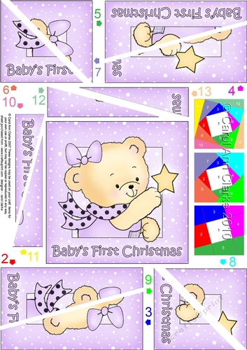 Cute Hunney Bear Rosie has a Babys 1st Christmas Star - Twisted Spiral Side Stacker