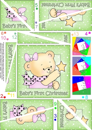 Cute Hunney Bear Rosie has a Babys 1st Christmas Star - Twisted Spiral Side Stacker