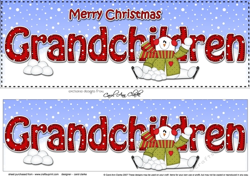 Large DL Merry Christmas GRANDCHILDREN 3D decoupage 