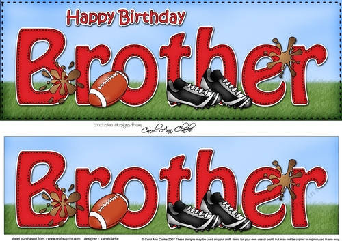 Large DL Happy Birthday BROTHER 3D decoupage