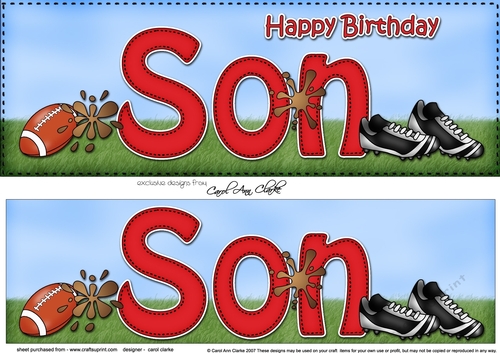 Large DL Happy Birthday SON 3D decoupage