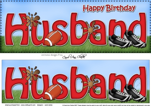 Large DL Happy Birthday HUSBAND 3D decoupage