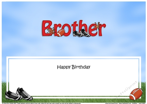 Large DL Happy Birthday BROTHER insert