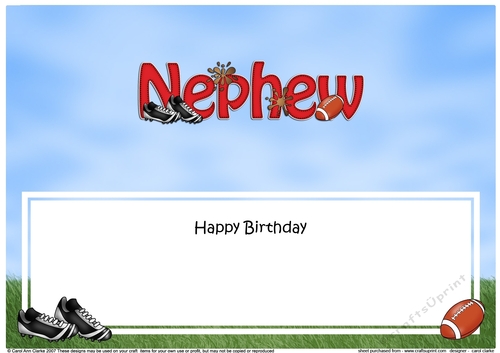 Large DL Happy Birthday NEPHEW insert