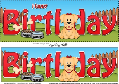 Large DL HAPPY BIRTHDAY 3D decoupage