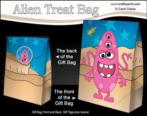 3D Gift Bag Mini Kit - Cute Alien Pesh