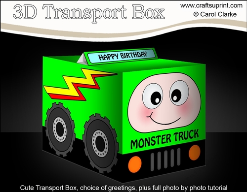 3D Cute Transport Treat Box Gift Set Mini Kit - Monster Truck