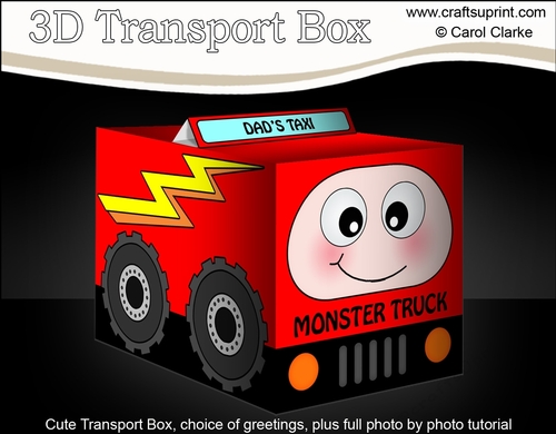 3D Cute Transport Treat Box Gift Set Mini Kit - Monster Truck