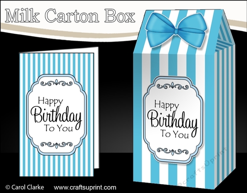 3D Candy Stripe Milk Carton Treat Box Mini Kit