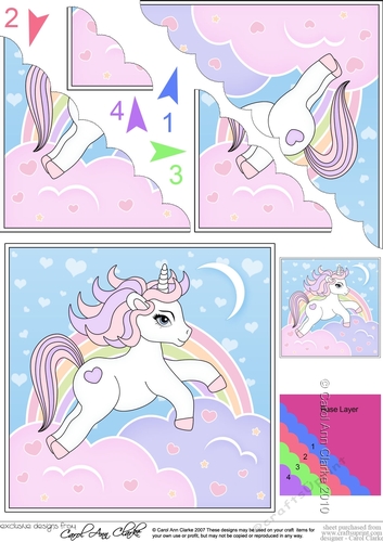 Cute Little Unicorn Scalloped Corner Stacker