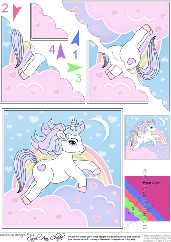 Cute Little Unicorn Scalloped Corner Stacker