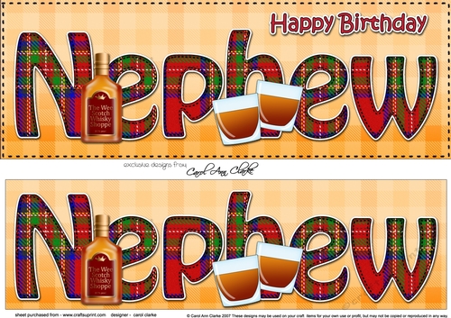 Large DL Happy Birthday NEPHEW 3D decoupage
