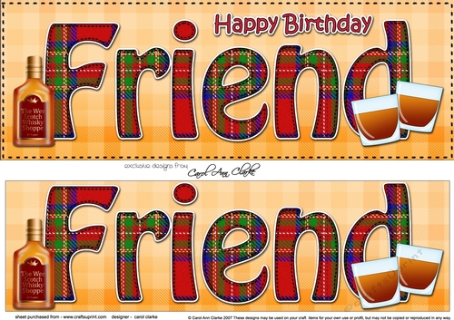 Large DL Happy Birthday FRIEND 3D decoupage