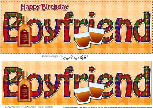 Large DL Happy Birthday BOYFRIEND 3D decoupage