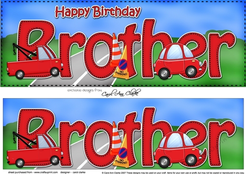 Large DL Happy Birthday BROTHER 3D decoupage