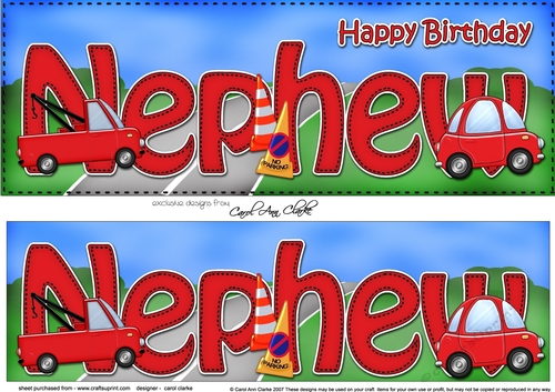 Large DL Happy Birthday NEPHEW 3D decoupage