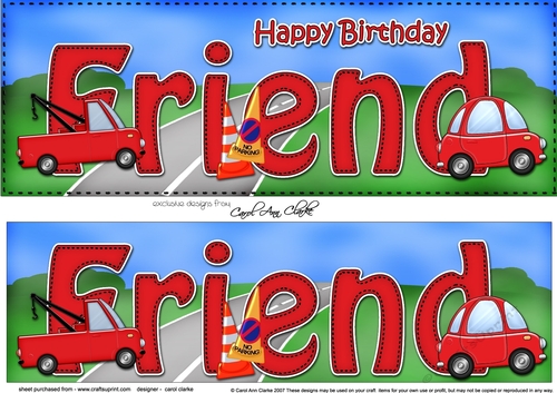 Large DL Happy Birthday FRIEND 3D decoupage