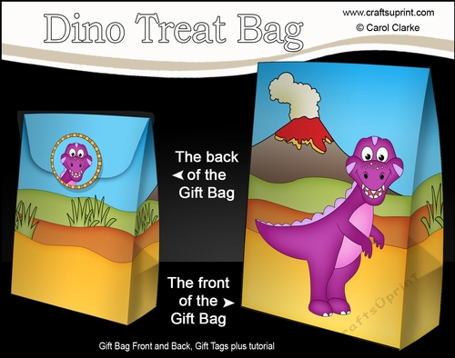 3D Gift Bag Mini Kit - Cute Little Dinosaur Bobosaur