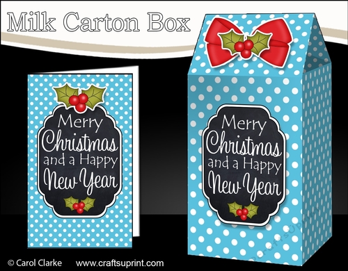 3D Christmas Spots Milk Carton Treat Box