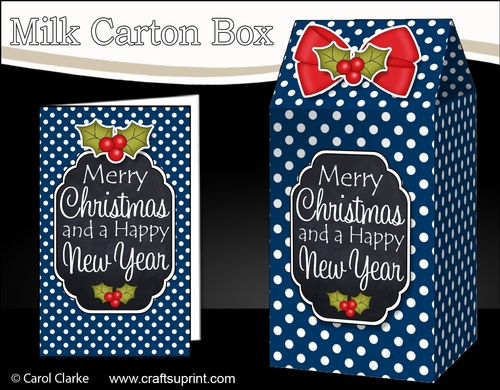 3D Christmas Spots Milk Carton Treat Box