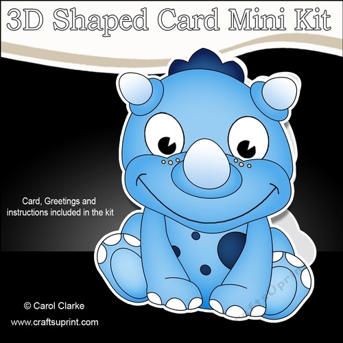 3D Shaped Card  Kit - Cute Little Kyouryuu Dino