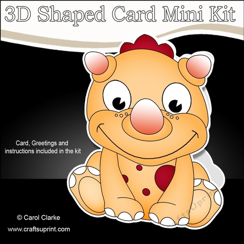 3D Shaped Card  Kit - Cute Little Longfang Dino