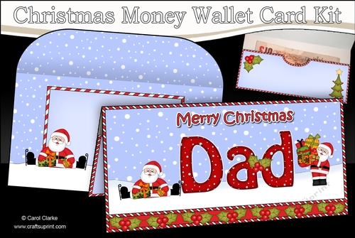 Merry Christmas DAD Money or Gift Wallet Card Kit