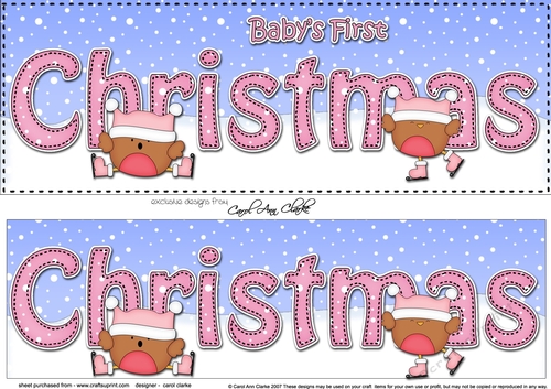 Large DL BABYS FIRST CHRISTMAS 3D decoupage 