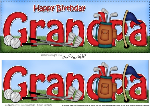 Large DL Happy Birthday GRANDPA 3D decoupage