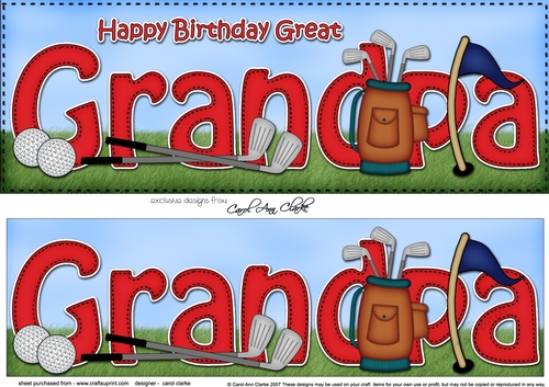 Large DL Happy Birthday GREAT GRANDPA 3D decoupage