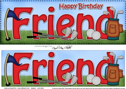 Large DL Happy Birthday FRIEND 3D decoupage