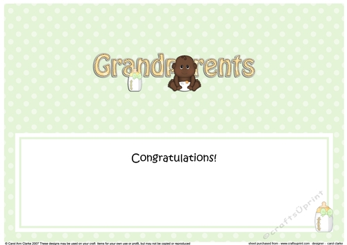 Large DL Ethnic Congratulations NEW GRANDPARENTS insert