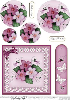 Pretty Viola Quick Card with Circle Pyramage Topper