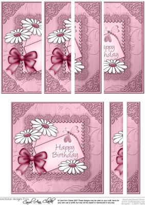 Daisies on Metallic Lace Quick Card with Side Stacker