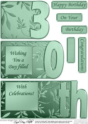 30th Elegant Metallic Book Sheet