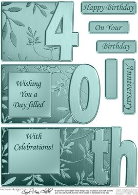 40th Elegant Metallic Book Sheet