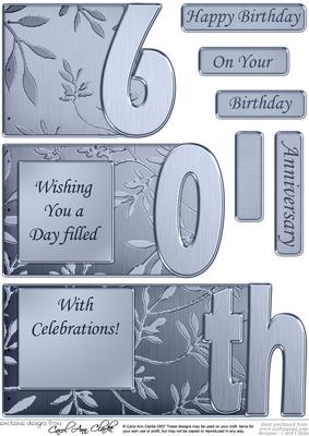 60th Elegant Metallic Book Sheet