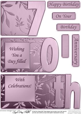 70th Elegant Metallic Book Sheet