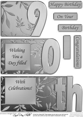 90th Elegant Metallic Book Sheet