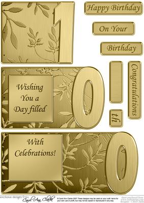 100th Elegant Metallic Book Sheet