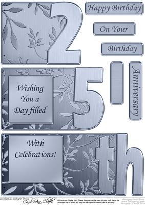 25th Elegant Metallic Book Sheet