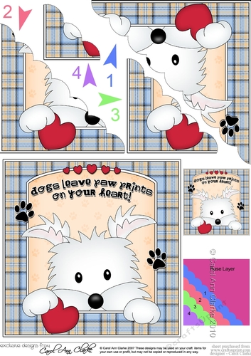 Scalloped Corner Stacker - Dogs Leave Paw Prints - Westie Dog Jock