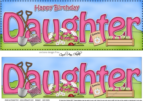 Large DL Happy Birthday DAUGHTER 3D decoupage