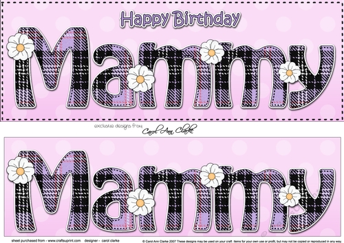 Large DL Happy Birthday MAMMY 3D decoupage