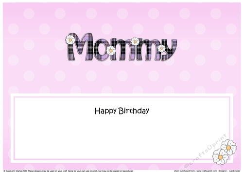 Large DL Happy Birthday MOMMY insert