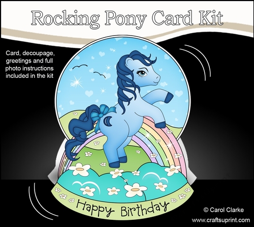 3D Shaped Rocking Card Mini Kit  -   Cute Little Pony Moondancer