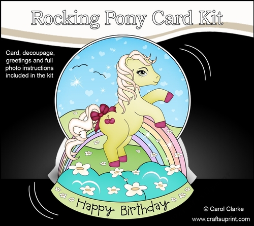 3D Shaped Rocking Card Mini Kit  -   Cute Little Pony Cherryade