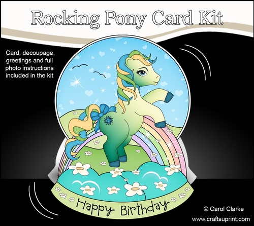 3D Shaped Rocking Card Mini Kit  -   Cute Little Pony Summer Breeze