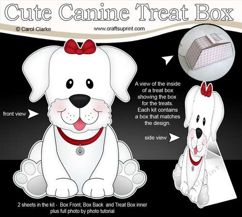 3D Cute Canine Treat Box Gift Set Mini Kit - Little White Labrador Dog Dinky